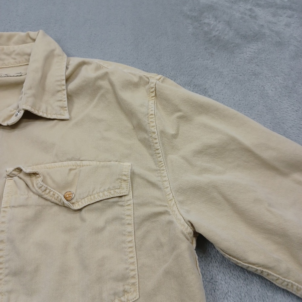 Abercrombie Fitch Top Womens Small Brown Pearl Snap Long Sleeve Preppy - Picture 3 of 8